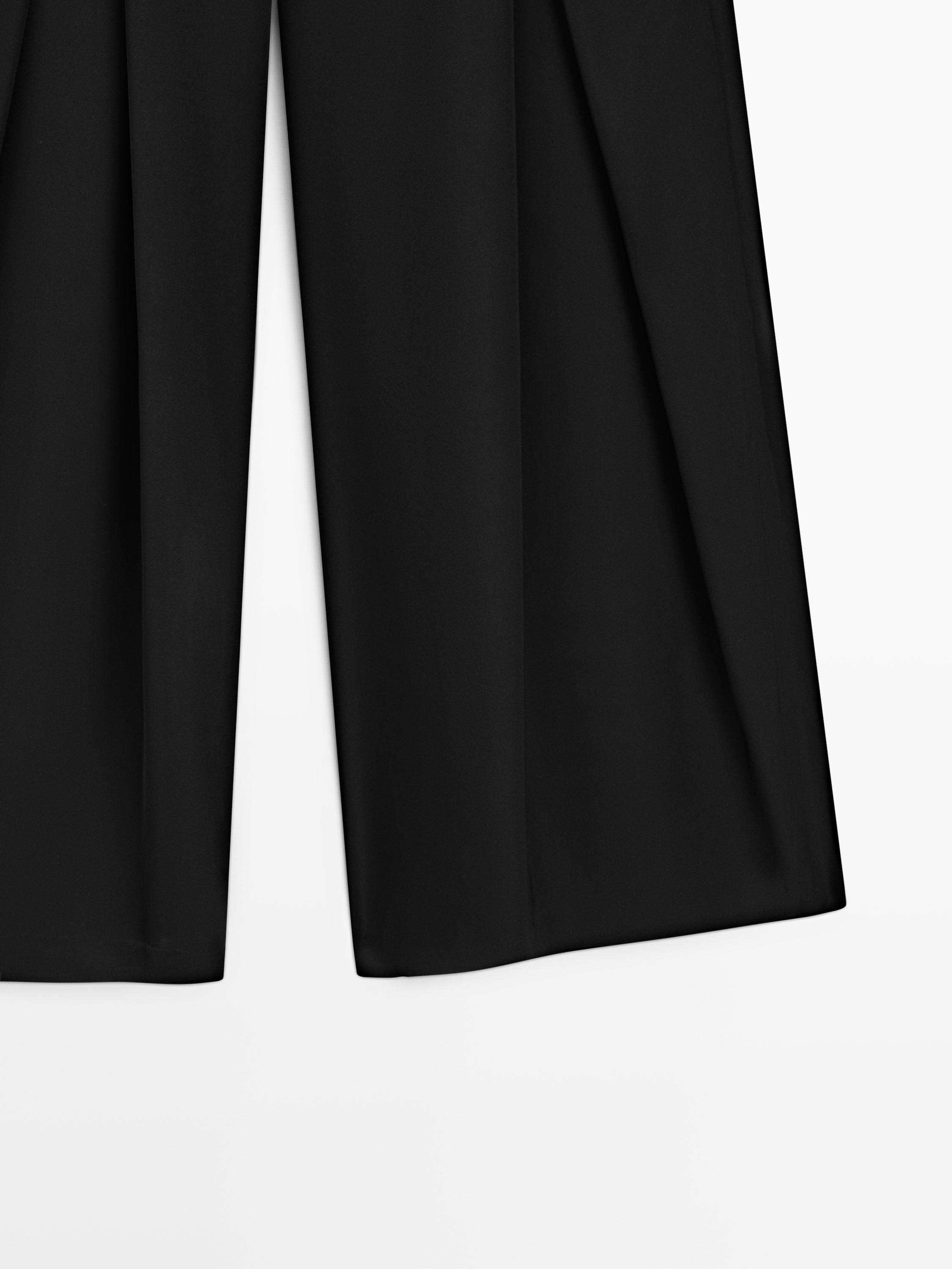 Satin trousers with darts